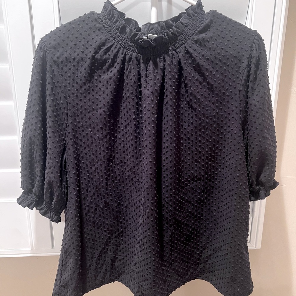 Jcrew Black Textured Women's Top